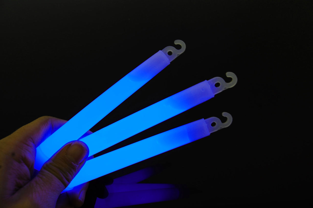 6 inch 15mm Blue Premium Safety Glow Sticks- 25 Per Package