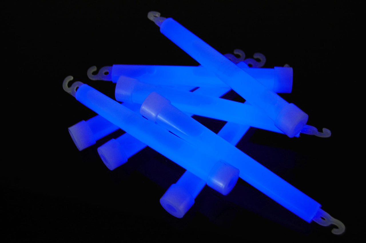 6 inch 15mm Blue Premium Safety Glow Sticks- Single Packs