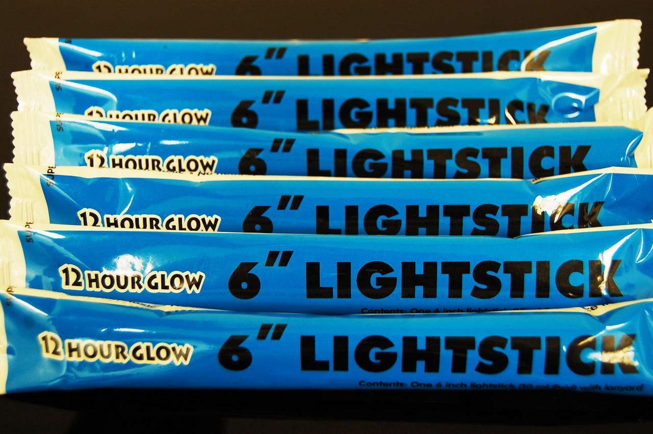 6 inch 15mm Blue Premium Safety Glow Sticks- Single Packs
