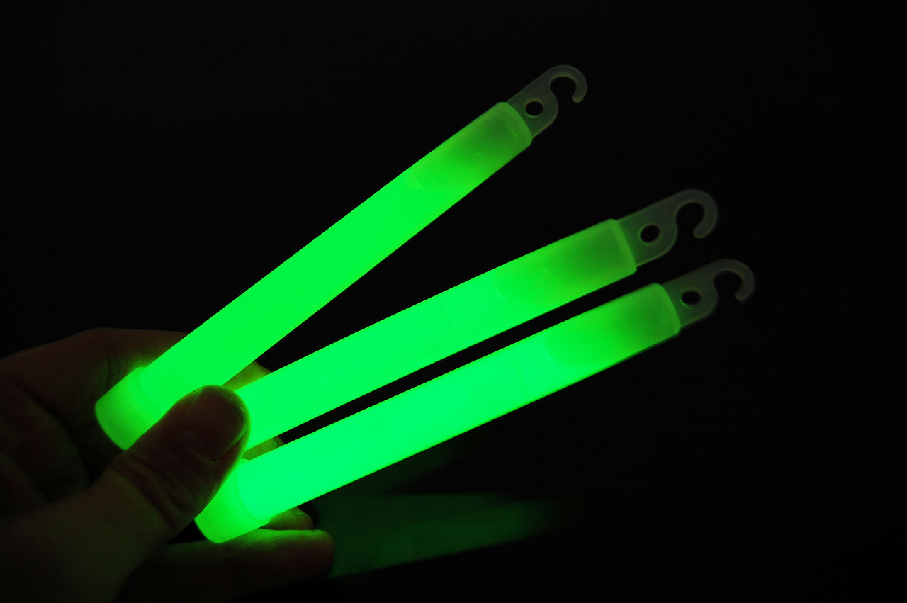 6 inch 15mm Green Premium Safety Glow Sticks- 25 Per Package