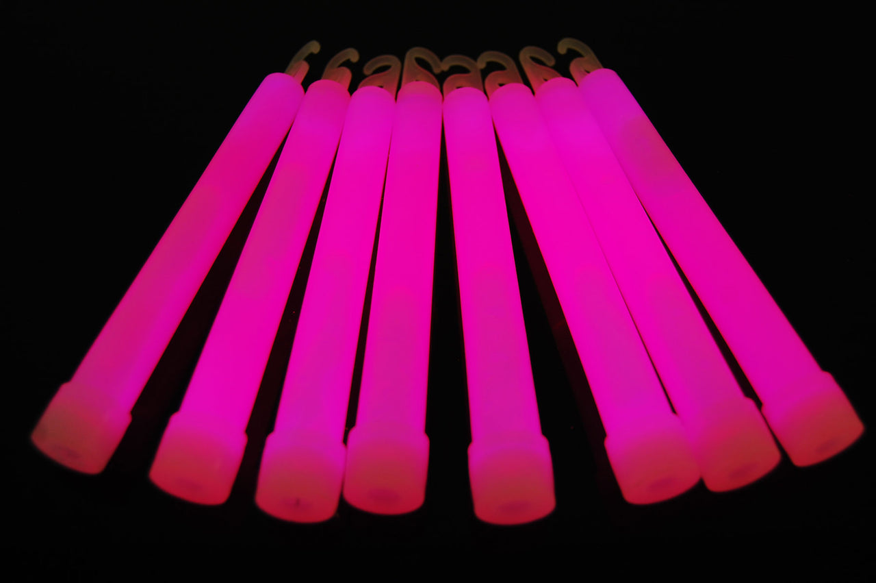 6 inch 15mm Pink Premium Safety Glow Sticks- 25 Per Package