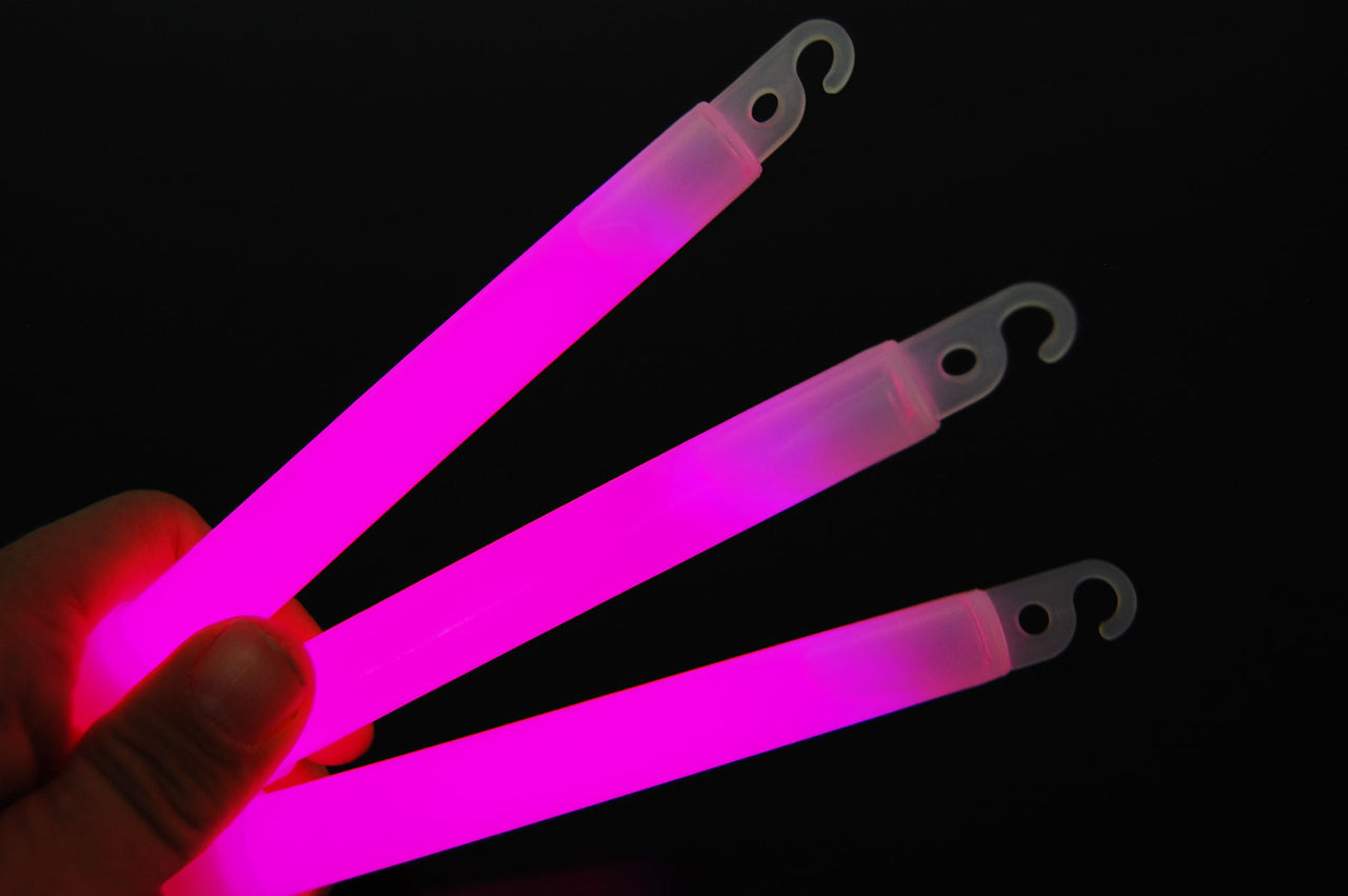 6 inch 15mm Pink Premium Safety Glow Sticks- 25 Per Package