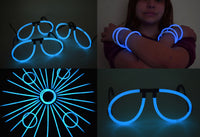 Thumbnail for Aqua Glow Stick Eye Glasses Bracelets Bulk Pack- 50 Pairs