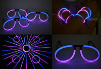 Thumbnail for Blue Pink Bi-Color Glow Stick Eye Glasses Bracelets Bulk Pack- 50 Pairs