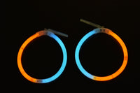 Thumbnail for Aqua Orange Bi-Color Glow Stick Hoop Earrings- 50 Pairs
