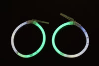 Thumbnail for White Green Bi-Color Glow Stick Hoop Earrings- 50 Pairs
