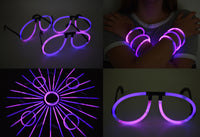 Thumbnail for Pink Purple Bi-Color Glow Stick Eye Glasses Bracelets Bulk Pack- 50 Pairs