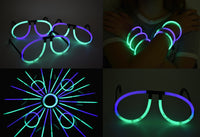 Thumbnail for Purple Green Bi-Color Glow Stick Eye Glasses Bracelets Bulk Pack- 50 Pairs