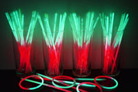 Thumbnail for 8 inch Premium Bi-Color Red/Green Glow Stick Bracelets- 100 per package