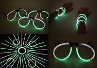 Thumbnail for White Green Bi-Color Glow Stick Eye Glasses Bracelets Bulk Pack- 50 Pairs