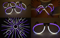 Thumbnail for White Purple Bi-Color Glow Stick Eye Glasses Bracelets Bulk Pack- 50 Pairs