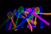 Thumbnail for UV Blacklight Reactive Assorted Heavy Weight Cutlery Set- 96 Count