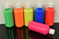 Thumbnail for Blacklight Reactive Fluorescent Acrylic Paints 6 Pack 8 Ounce Bottles