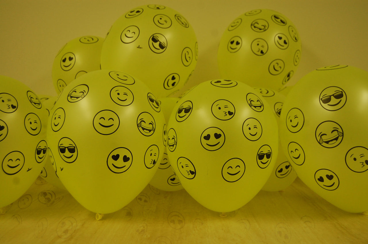UV Blacklight Emoji Print Balloons