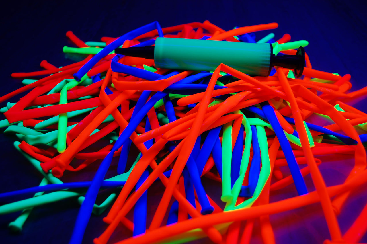 60 inch Blacklight Reactive Fluorescent UV Neon Glow Party Tube Balloons