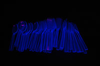 Thumbnail for Blue UV Blacklight Reactive Cutlery Set- 51 Count