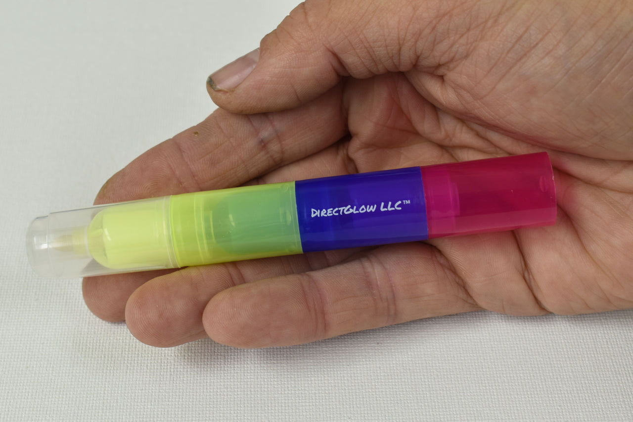 DirectGlow Invisible UV Glow Blacklight Reactive Ink Marker Pen Blue Red  Yellow