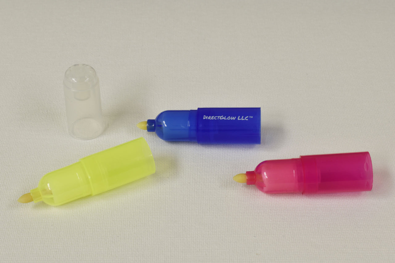 Blacklight Reactive Invisible UV Ink Marker Pen Large 3 Section Blue Red Yellow