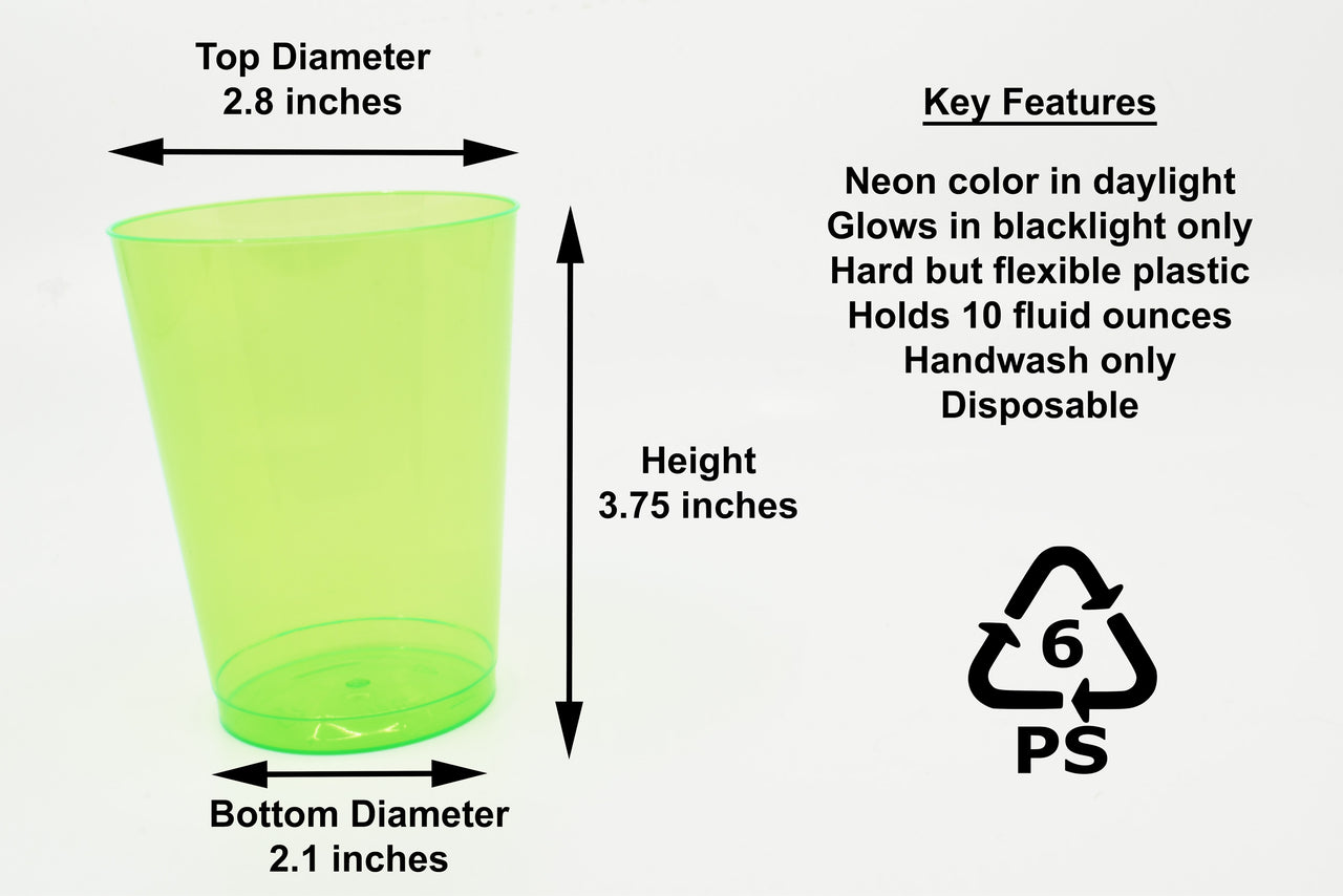 Lime Green Plastic Cups - 12oz - 20 Pack