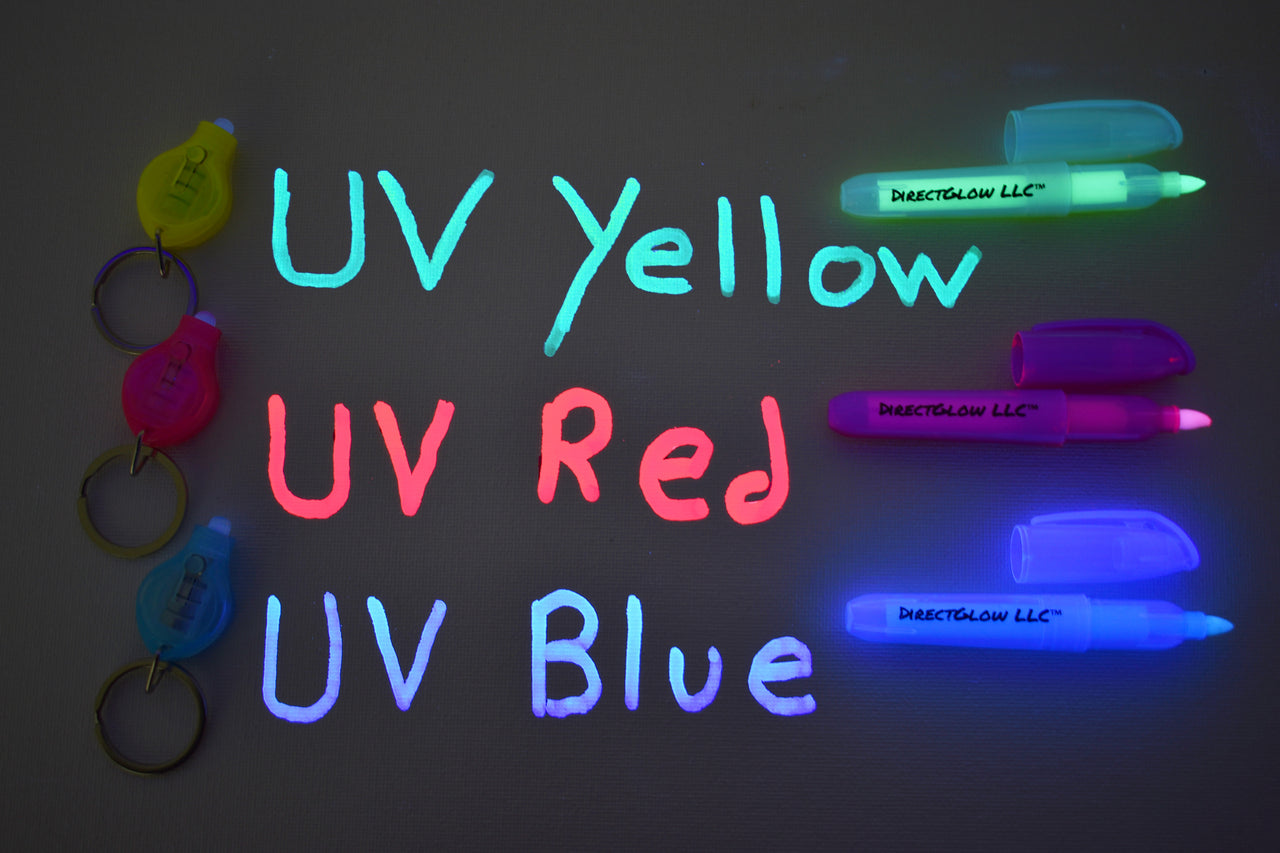 DirectGlow Invisible UV Blacklight Reactive Ink Marker with Separate UV LED Light