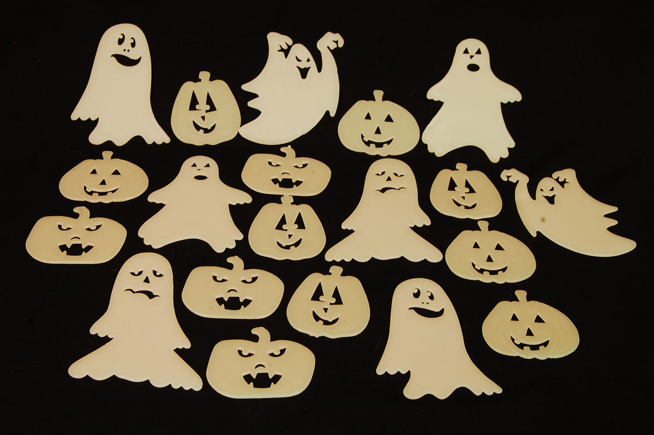 20 Glow in the Dark Halloween Ghosts and Jack O Lantern Pumpkins Wall Ceiling Decor