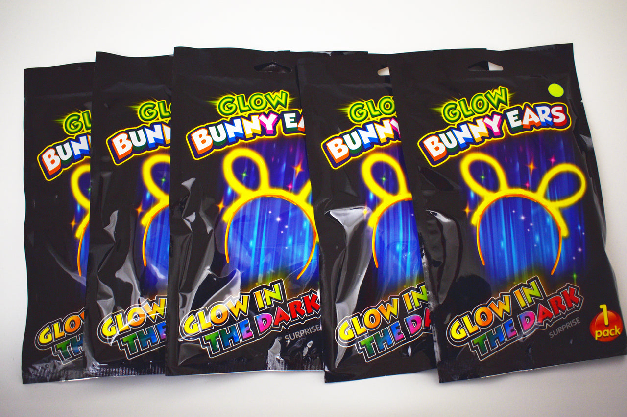 Yellow Glow Stick Bunny Ears- Single Retail Packs