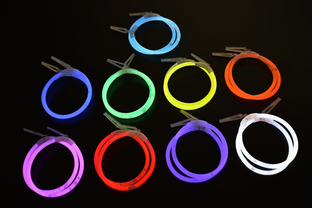 Assorted Glow Stick Hoop Earrings- 50 Pairs