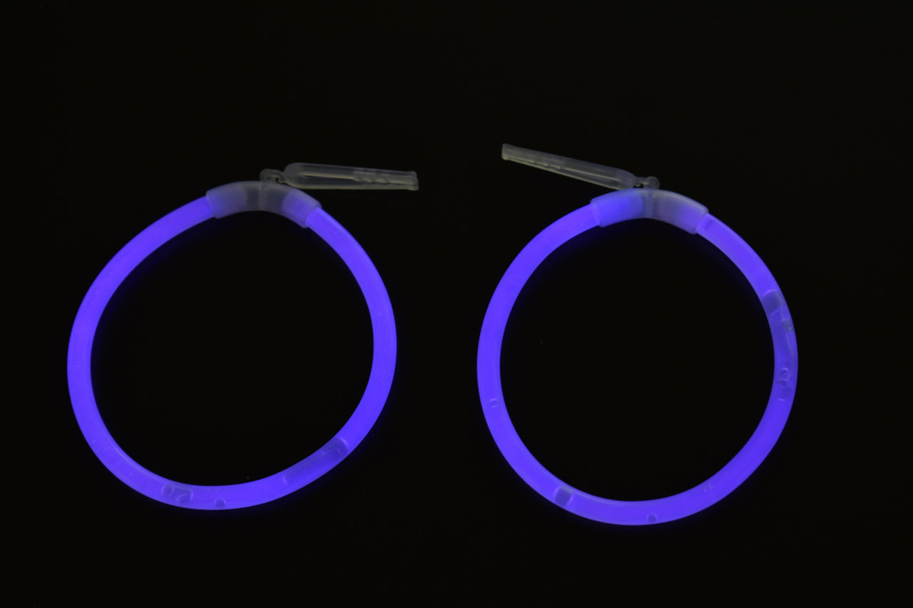 Purple Glow Stick Hoop Earrings- 50 Pairs