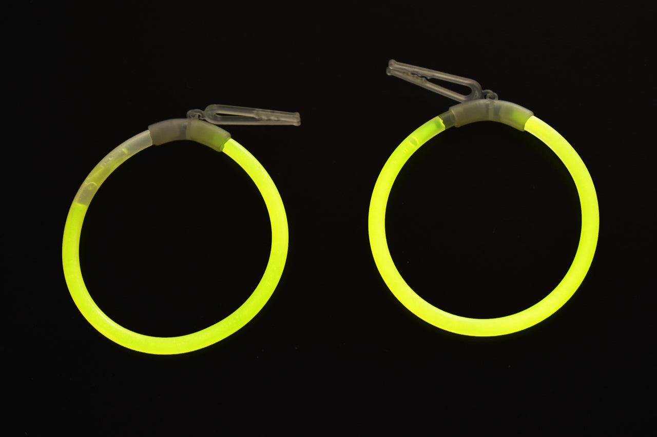 Yellow Glow Stick Hoop Earrings- 50 Pairs