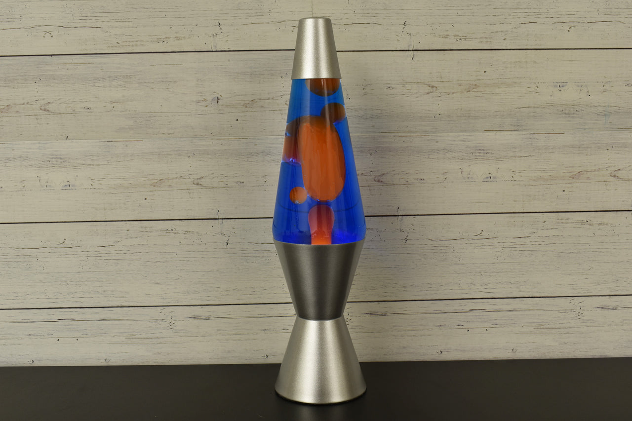 14.5 inch 20oz Lava Brand Motion Lamp Blue Liquid Orange Wax Retro Home Decor