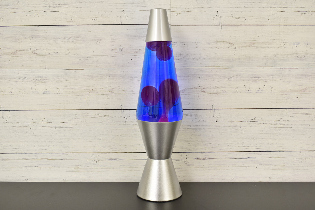 14.5 inch 20oz Lava Brand Motion Lamp Blue Liquid Purple Wax Cool Retro Decor
