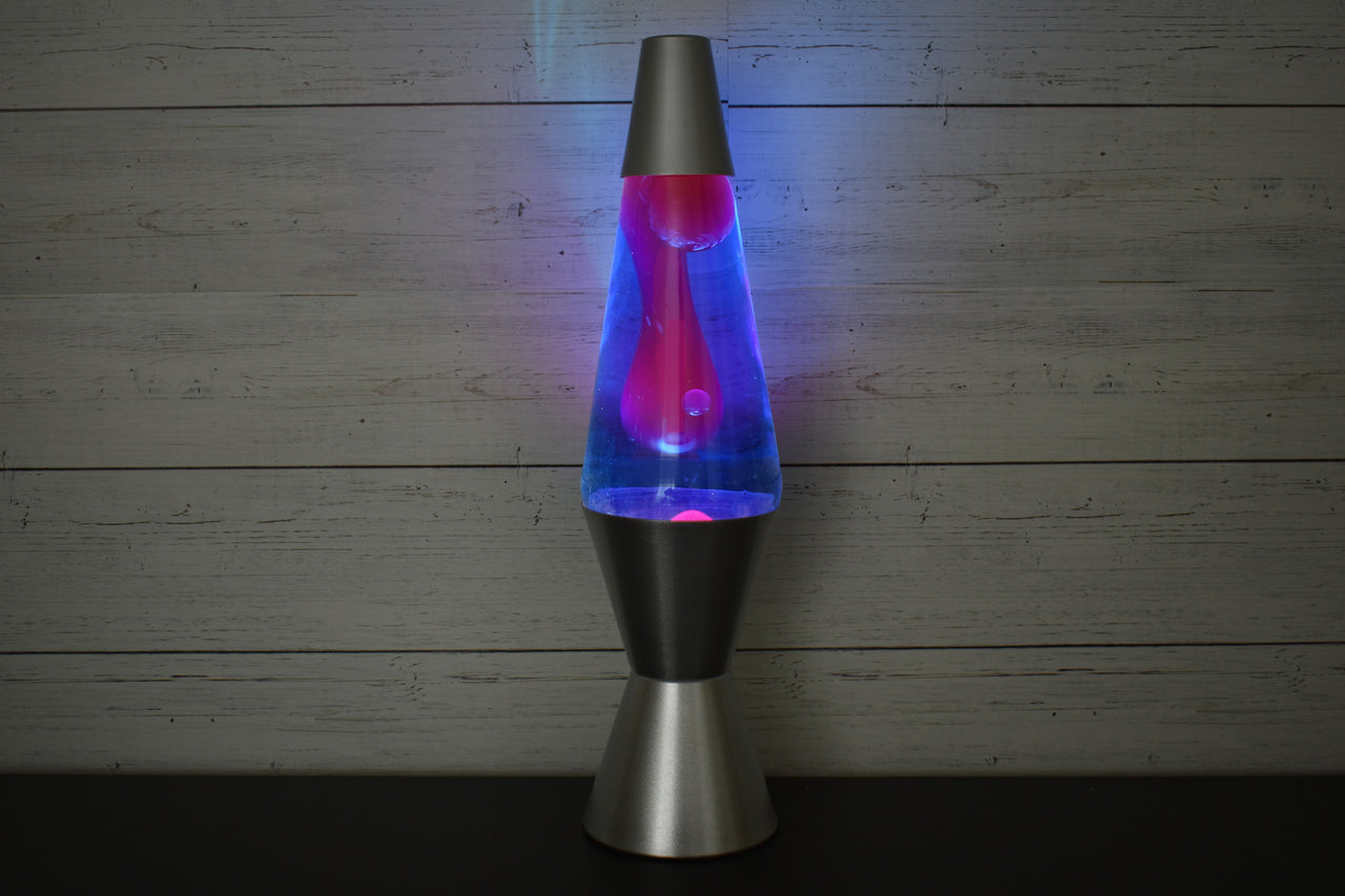 14.5 inch 20oz Lava Brand Motion Lamp Blue Liquid Purple Wax Cool Retro Decor