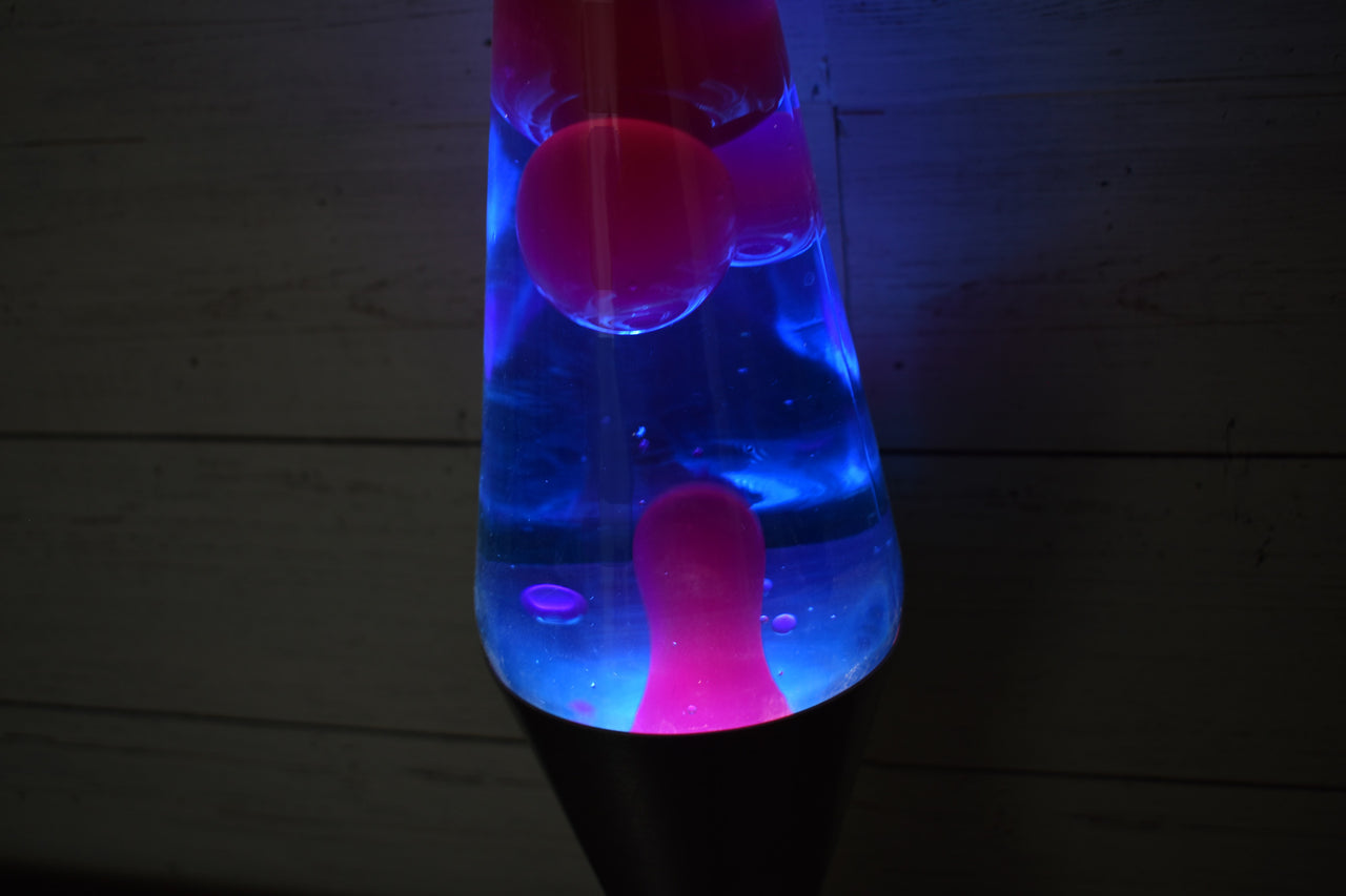 14.5 inch 20oz Lava Brand Motion Lamp Blue Liquid Purple Wax Cool Retro Decor