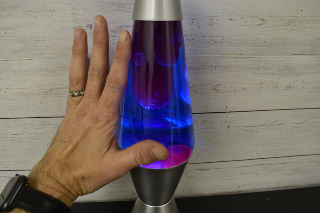 14.5 inch 20oz Lava Brand Motion Lamp Blue Liquid Purple Wax Cool Retro Decor