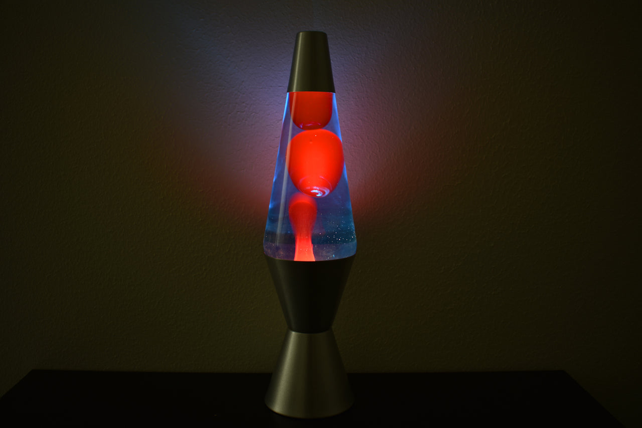 14.5 inch 20oz Lava Brand Motion Lamp Blue Liquid Red Wax Retro Home Kids Decor