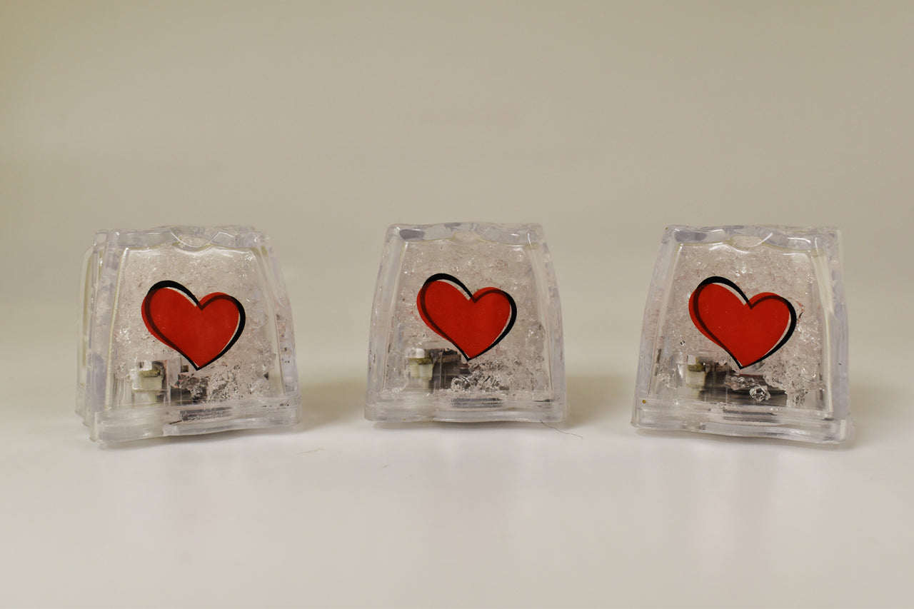 Heart Print LiteCubes 3 Mode Light Up LED Light Up Ice Cubes