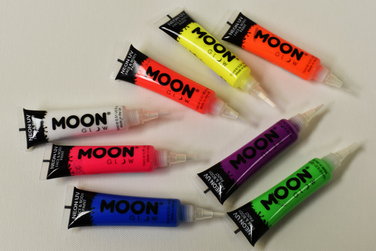 Moon Glow Intense UV Blacklight Face and Body Paint with Brush