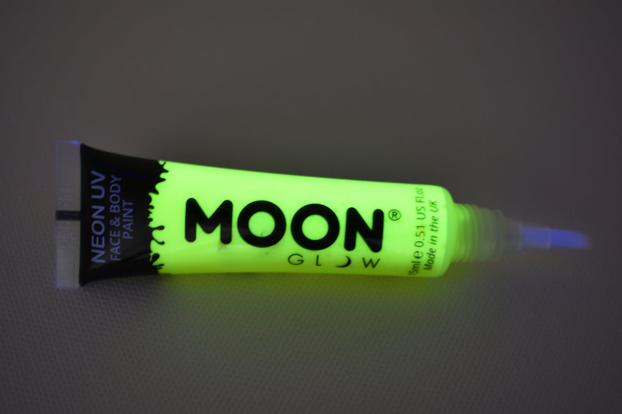 Moon Glow Intense UV Blacklight Face and Body Paint with Brush