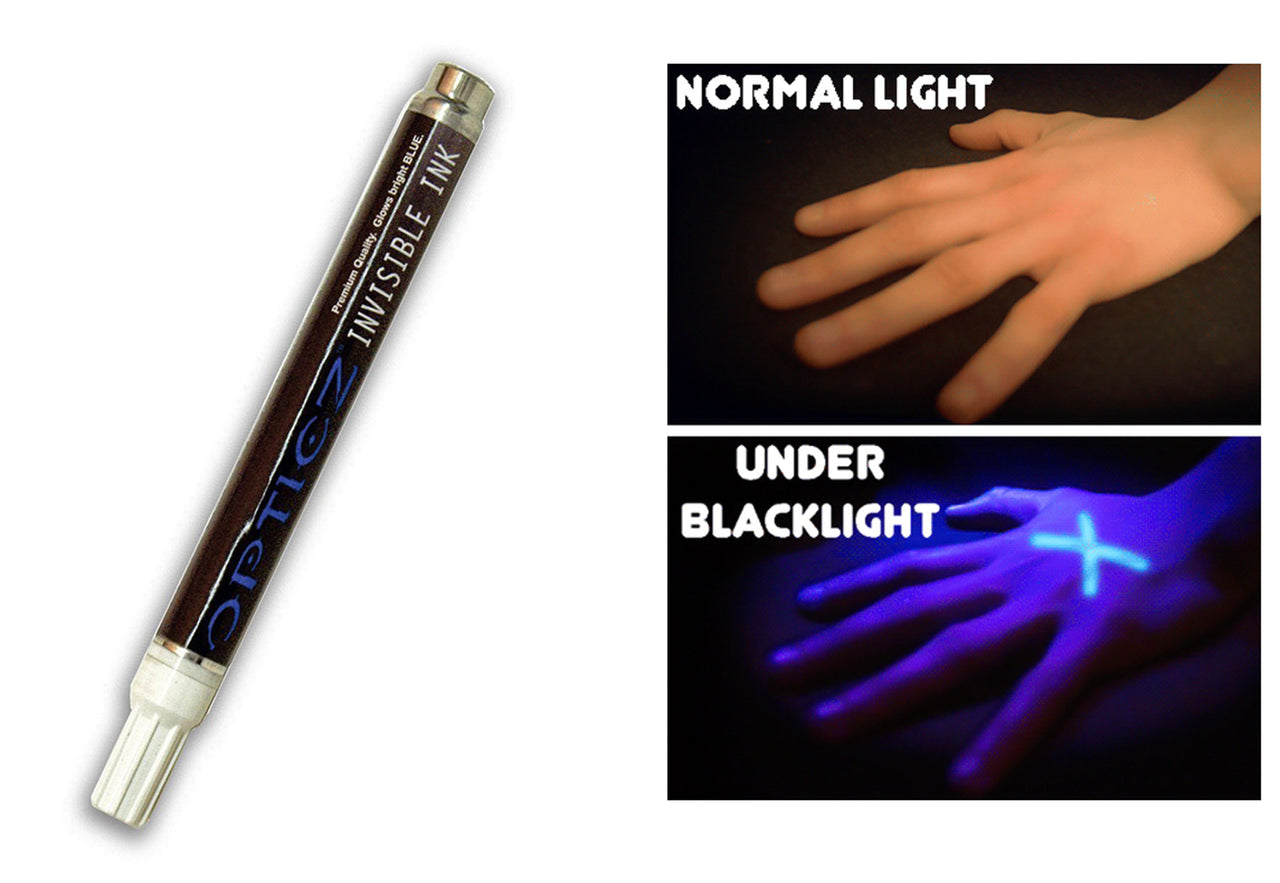 Opticz Blacklight Invisible Blue Ink All Purpose Metal UV Marker