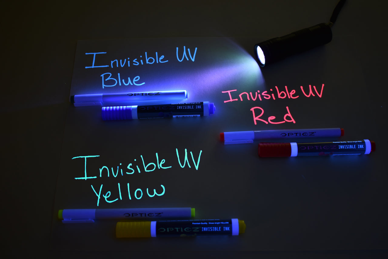 Opticz UV Blacklight Reactive Invisible Ink Markers Security Kit