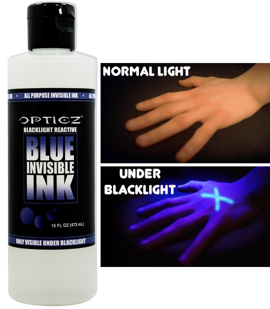 Opticz All Purpose Invisible Blue UV Blacklight Reactive Security Ink