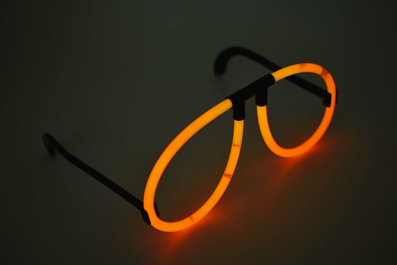Orange Glow Stick Eye Glasses- Single Packs
