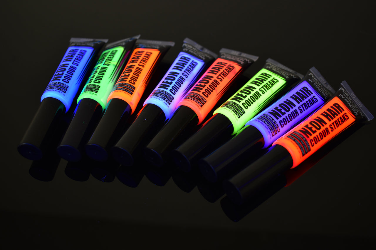 PaintGlow UV Blacklight Reactive Color Streaks Hair Mascara