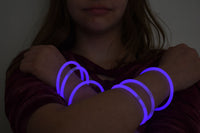 Thumbnail for 8 inch Premium Purple Glow Stick Bracelets- 100 per package