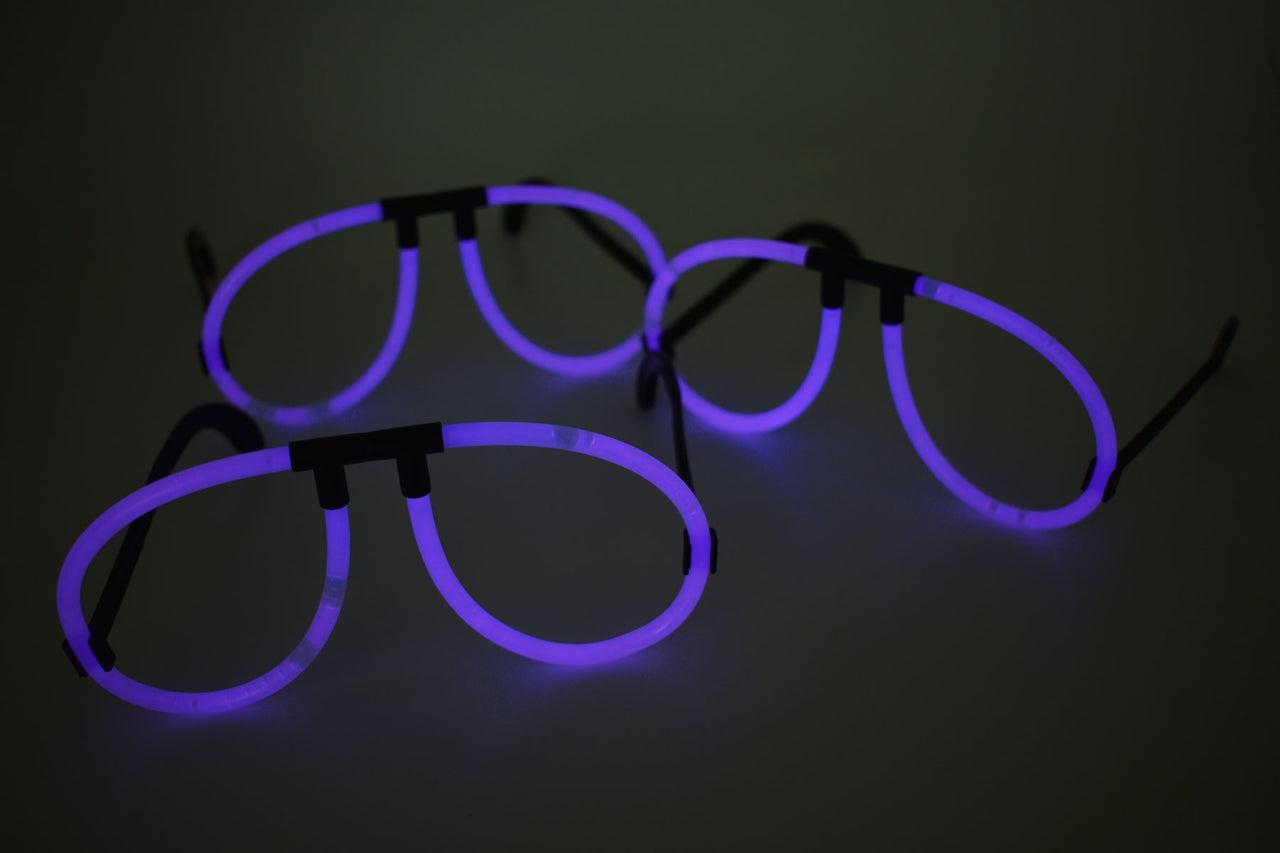 Purple Glow Stick Eye Glasses Bracelets Bulk Pack- 50 Pairs