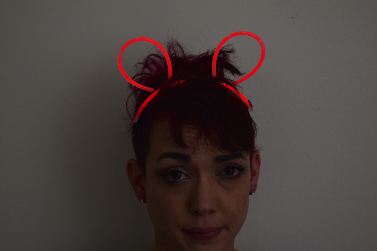 Red Glow Stick Bunny Ears- Single Retail Packs