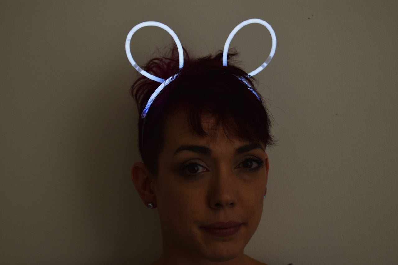 White Glow Stick Bunny Ears- Single Retail Packs