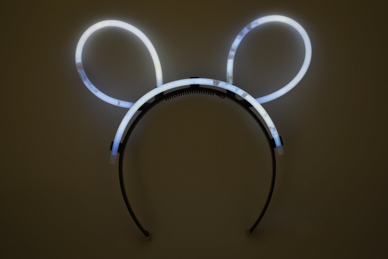 White Glow Stick Bunny Ears- Single Retail Packs