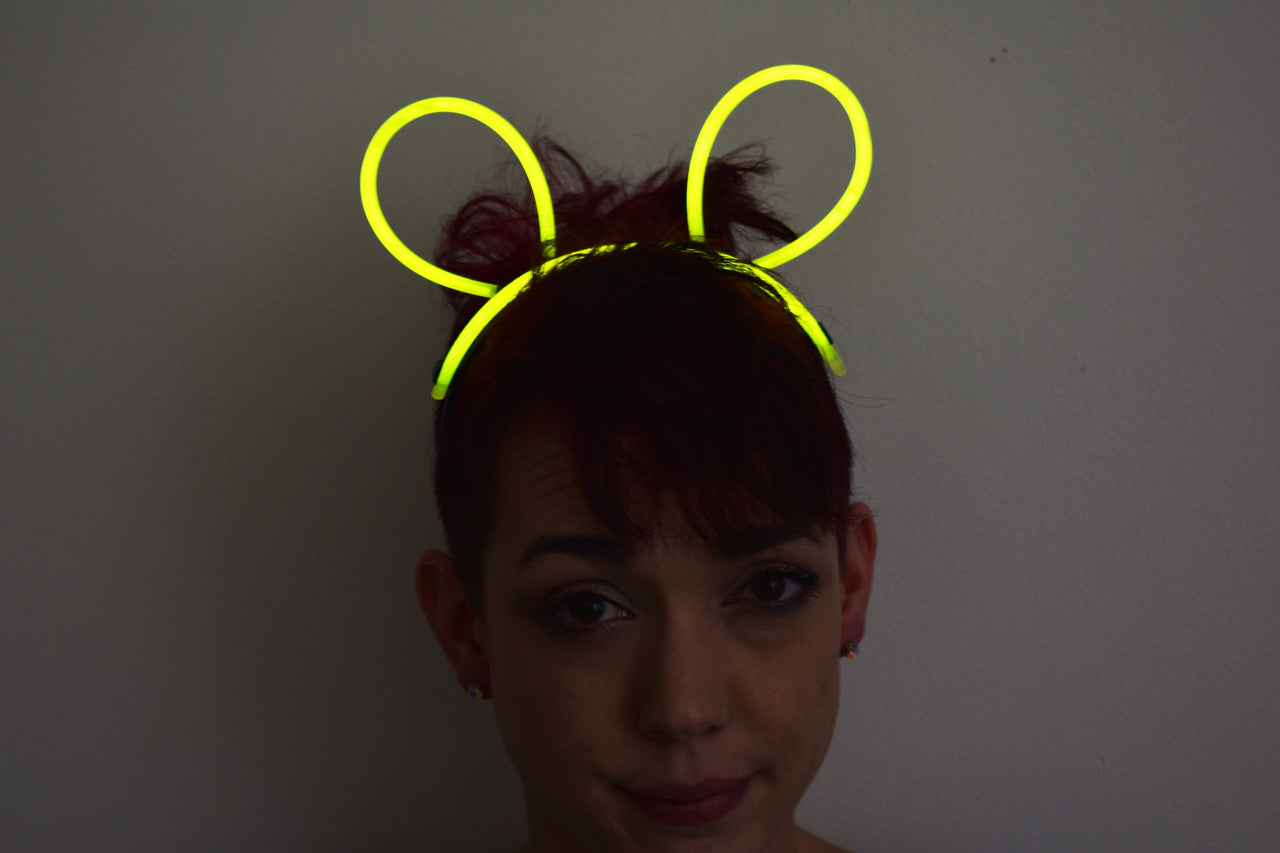 Yellow Glow Stick Bunny Ears- Single Retail Packs