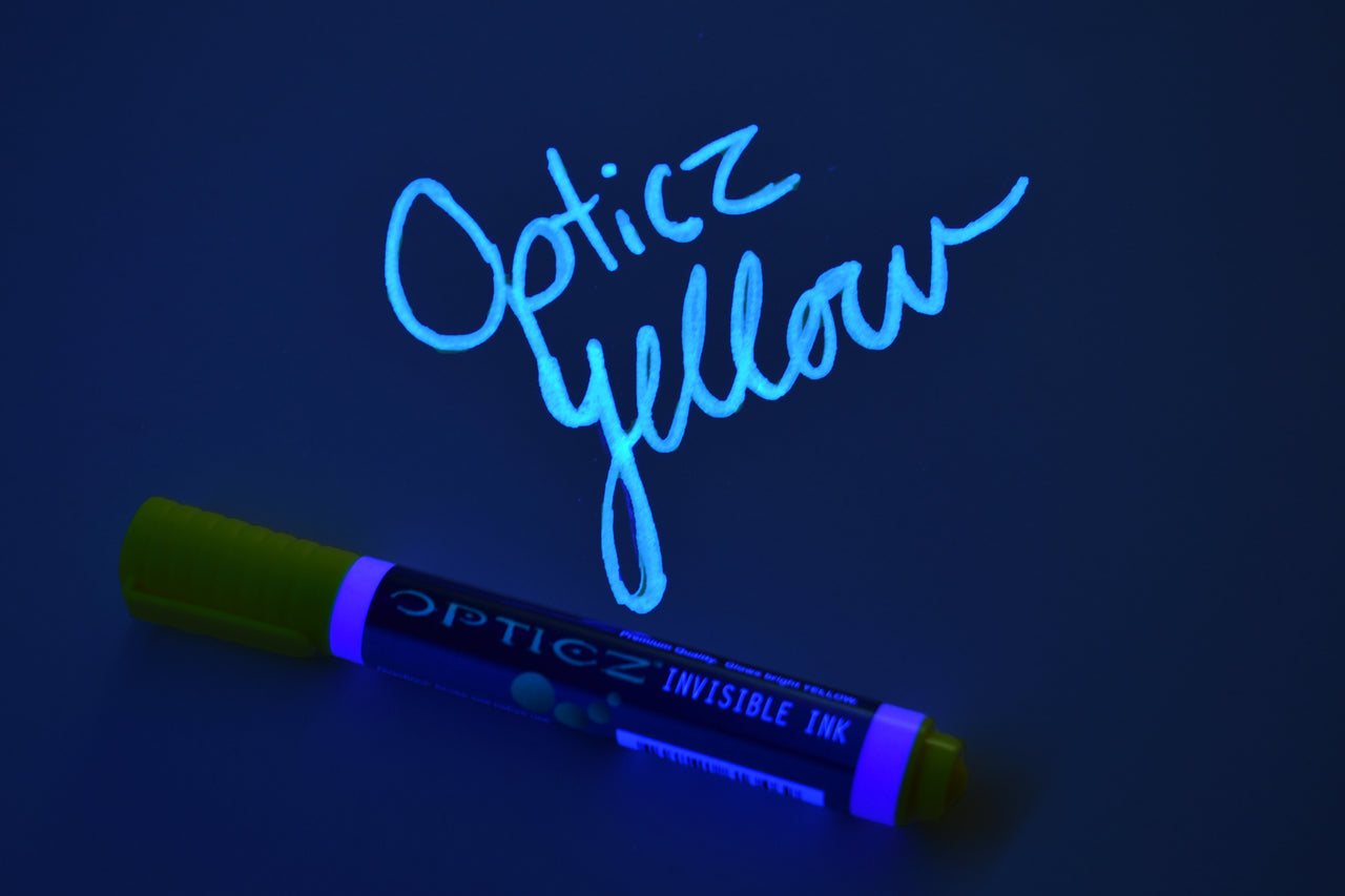 DirectGlow Invisible UV Blacklight Reactive Pen Ink Marker (Yellow, 3  Markers)